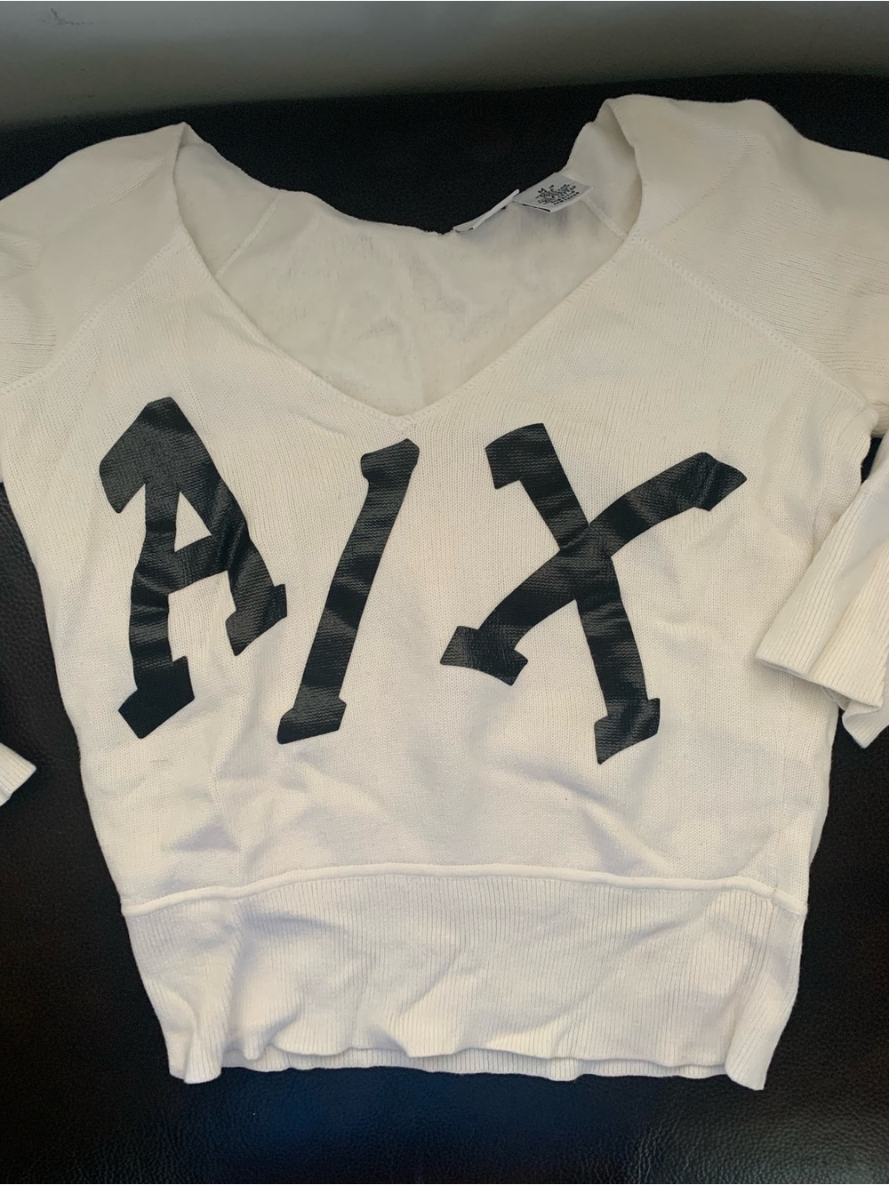 Armani Exchange White Crewneck with Black A|X Tag